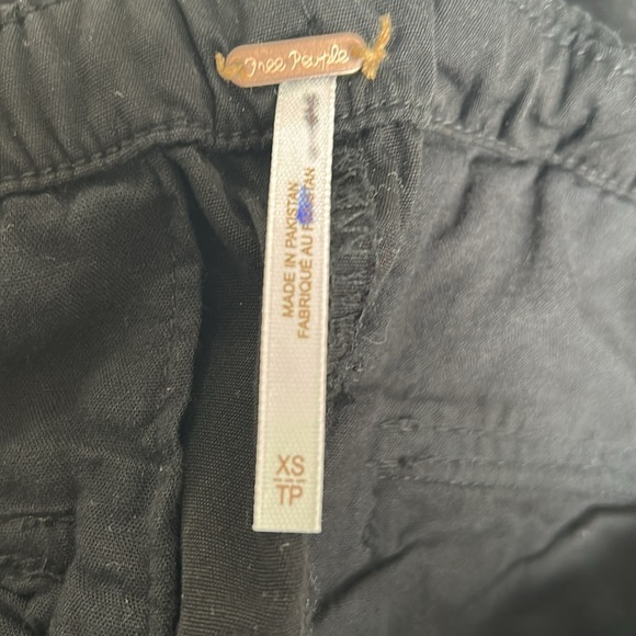 Free People Drawstring Cotton Ruched Pants size XS black casual NWOT - Picture 6 of 8